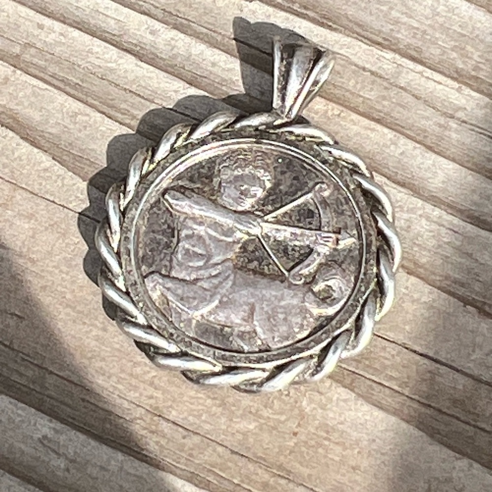 Vintage Sterling silver zodiac Sagittarius pendant